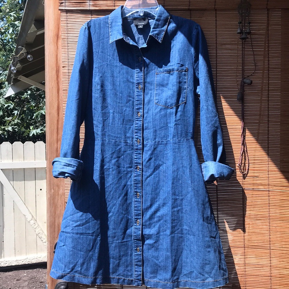 Lumiere denim cotton collar button Anthropologie